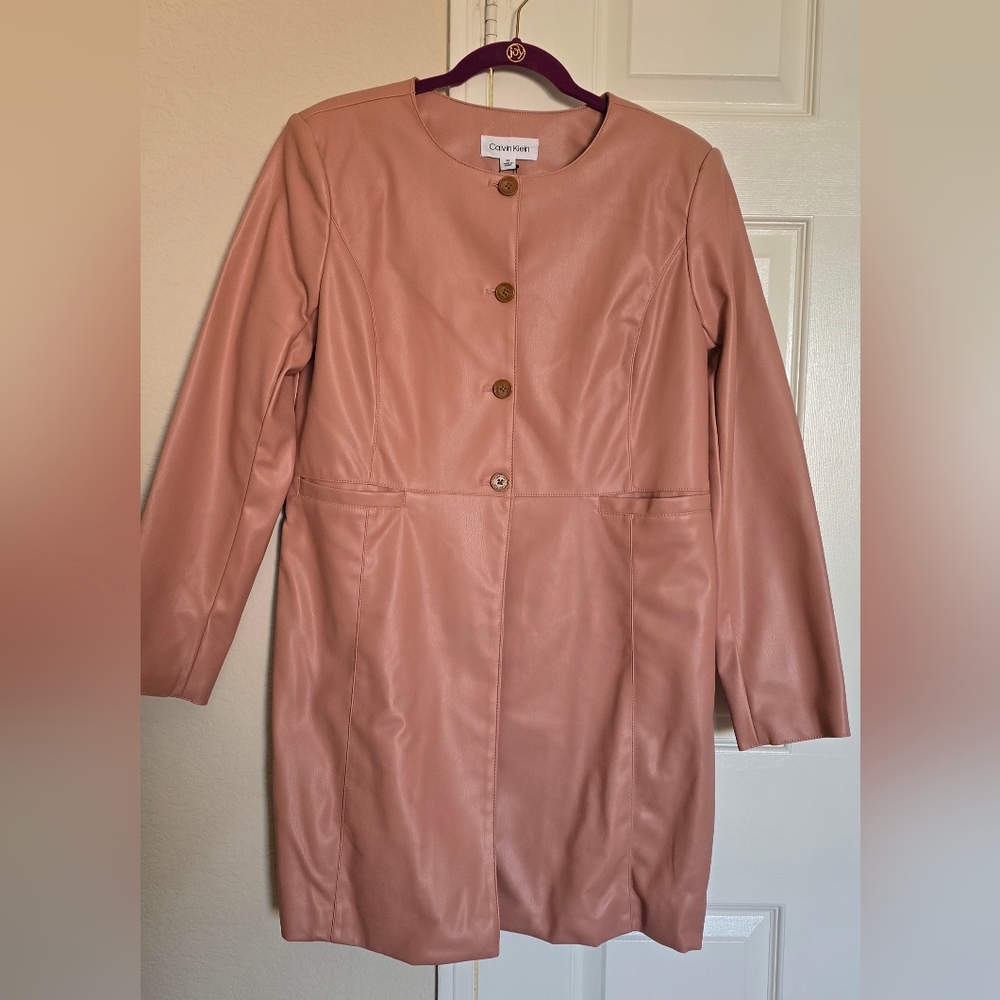 Calvin Klein Women's Blush Leather Jacket